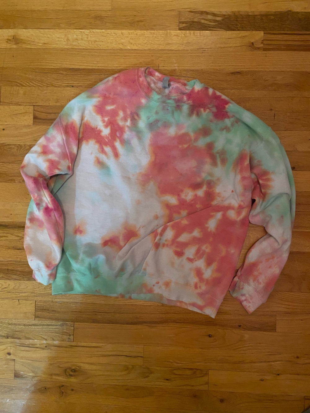 Hanes Tie-Dye Crewneck Sweatshirt - Coral, Mint & White